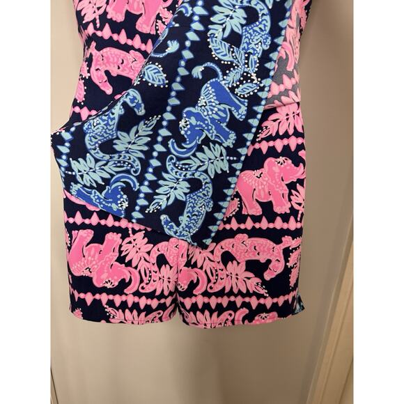 Lilly Pulitzer Blanca Stretch Romper Sz 2 High Tide Perfect Colorful Preppy - Picture 5 of 16
